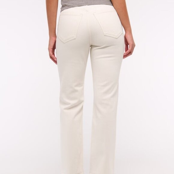 Abercrombie & Fitch Ultra High Rise Ankle Straight Jean- White- Size 28 - Picture 4 of 14